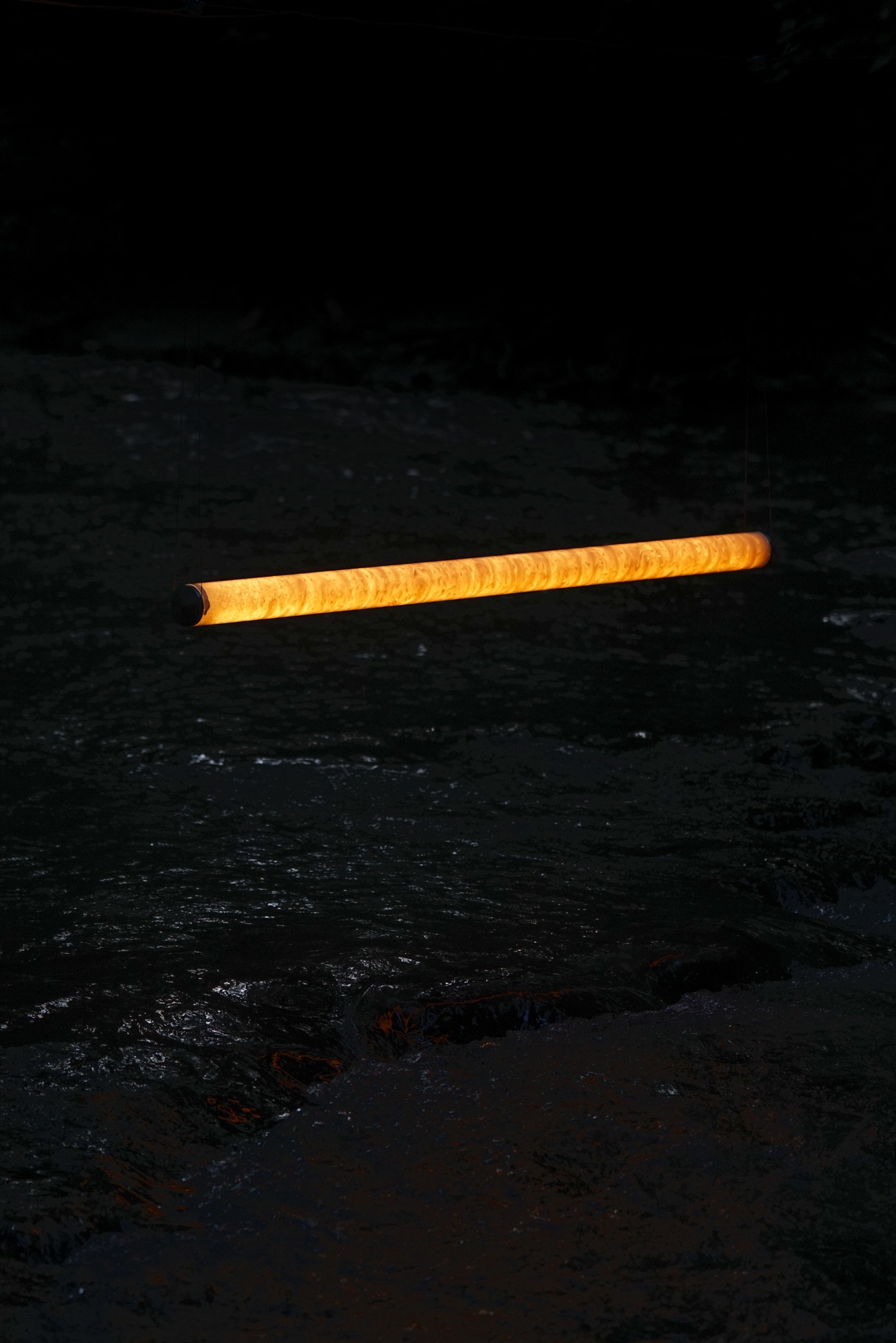 dust — lamp with stone dust coating shaping the light